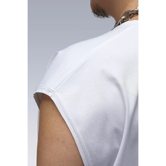 Acronym S25-PR 100% Cotton Mercerized Sleeveless T-shirt M New White - Picture 4 of 13